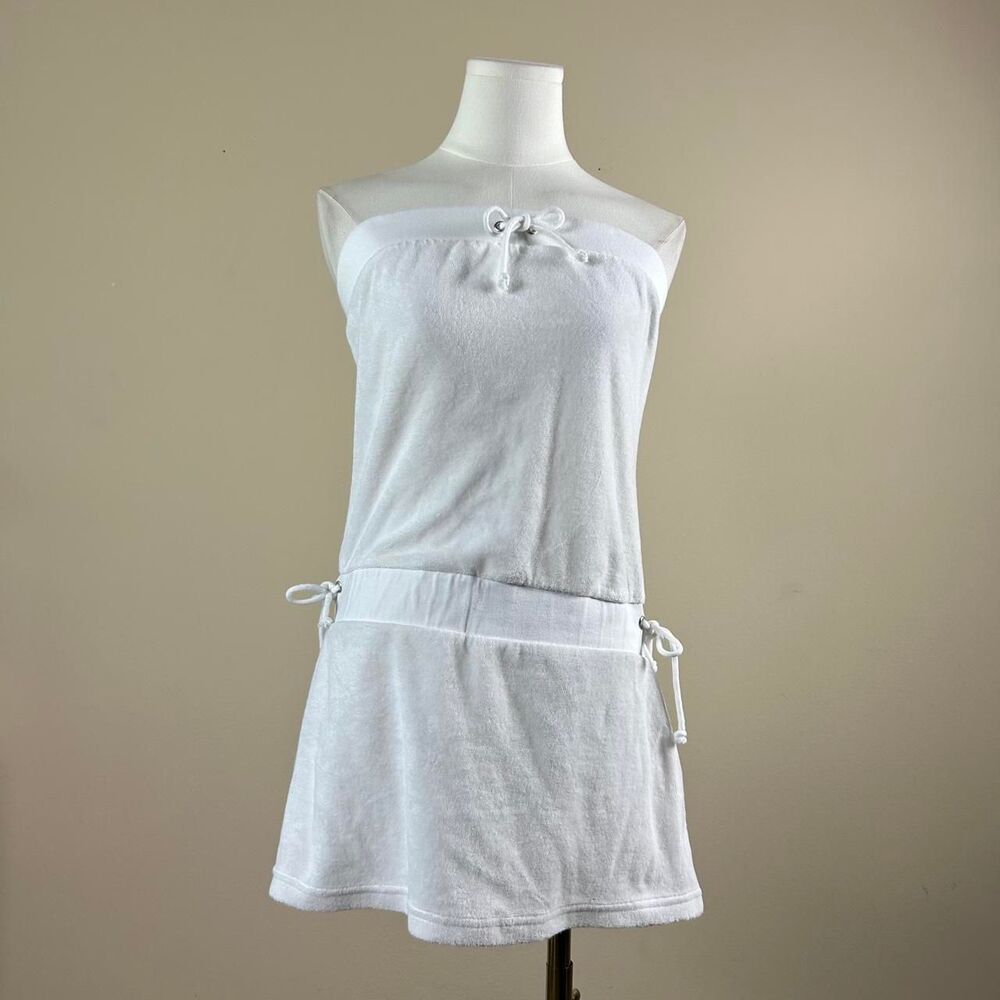 Xhiliration White Terrycloth Tube Dress